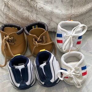 Build-A-Bear Baby Shoe Lot in Brown, White, Navy and Red